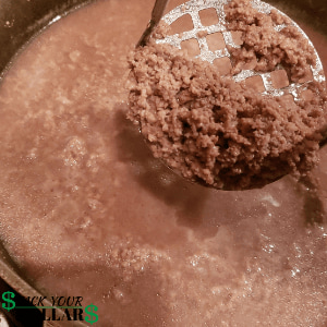 Finely cooked ground beef