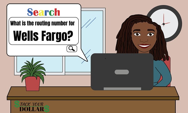 Image of a search of Routing number for Wells Fargo